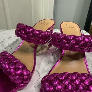 A New Day Pink Braided Slide Sandals
